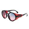 Sunglasses Retro Round Steampunk Vintage Eyewear Plastic Frame Leather B2532 Women's