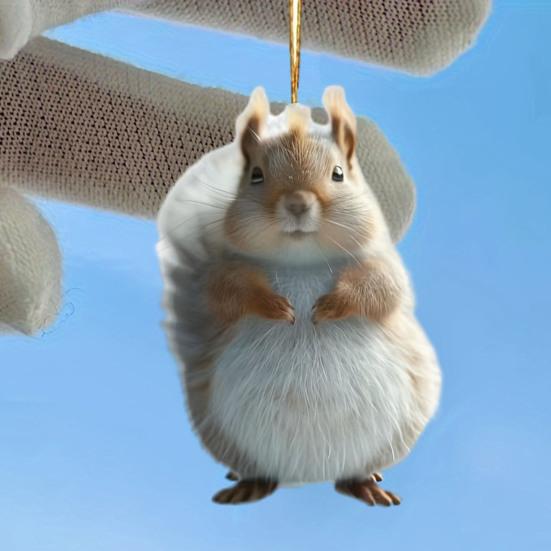 Милая белка акриловый кулон подвесное украшение с шнурком очаровательное животное — фото 3