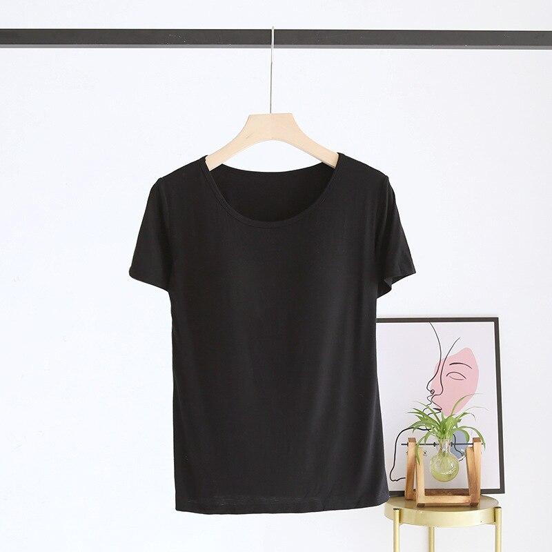 

Летняя женская модальная пижама, цельный топ, футболка с нагрудной подкладкой, рубашка с коротким рукавом, домашняя одежда, одежда для сна M