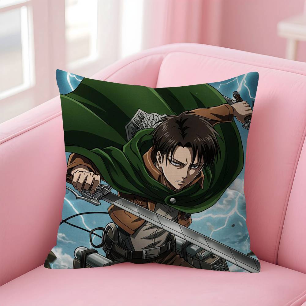 Anime Attack On Titan Levi Ackerman Cushion Cover Car Throw Pillow Case For Sofa Car Christmas Gift