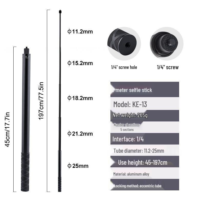 Insta360 Bullet Time Unsichtbarer Selfie-Stick & Drehgriff für DJI Osmo Action