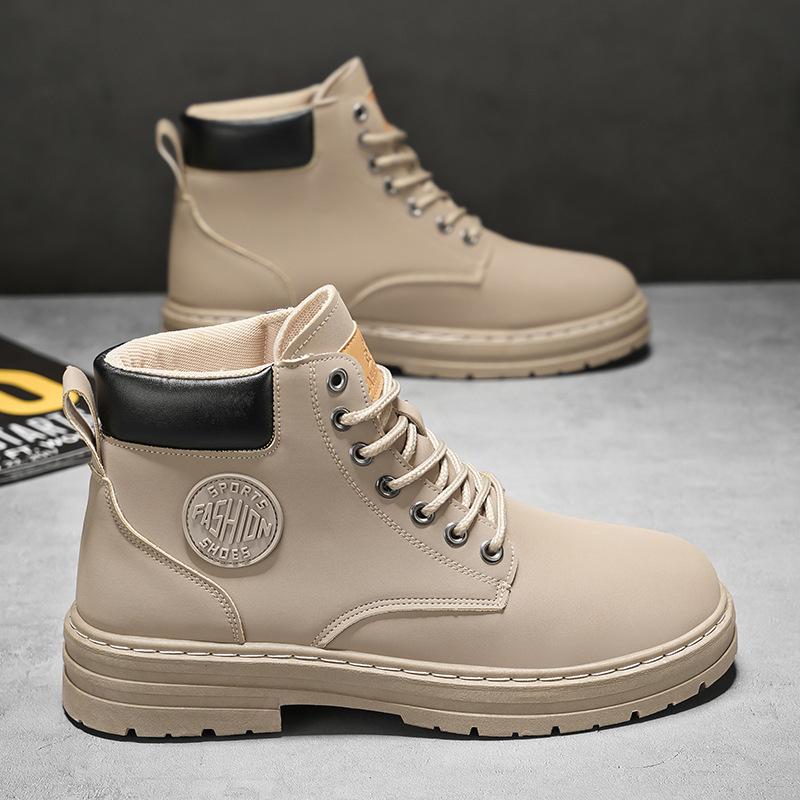 Autumn and Winter New Martin Boots Men's Versatile Casual Trend Green Martin Boots High-top Large-size Men's Shoes