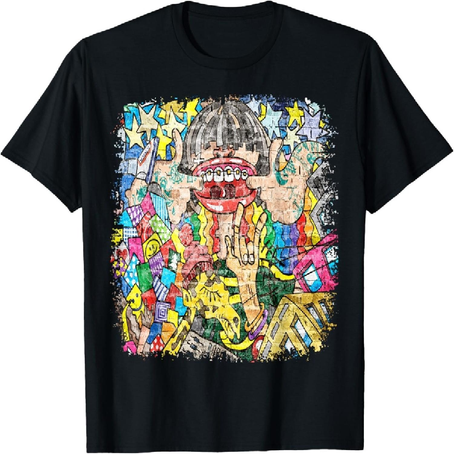 Граффити-художник в городском стиле Уличный Забавное искусство Футболка с граффити(1) XXXXXL разноцветный