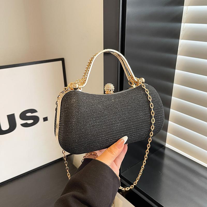 Niche Temperament Box Bag 2025 Autumn and Winter New Trendy Fashion Chain Dinner Bag Flash Diamond Women's Shoulder Messenger Bag