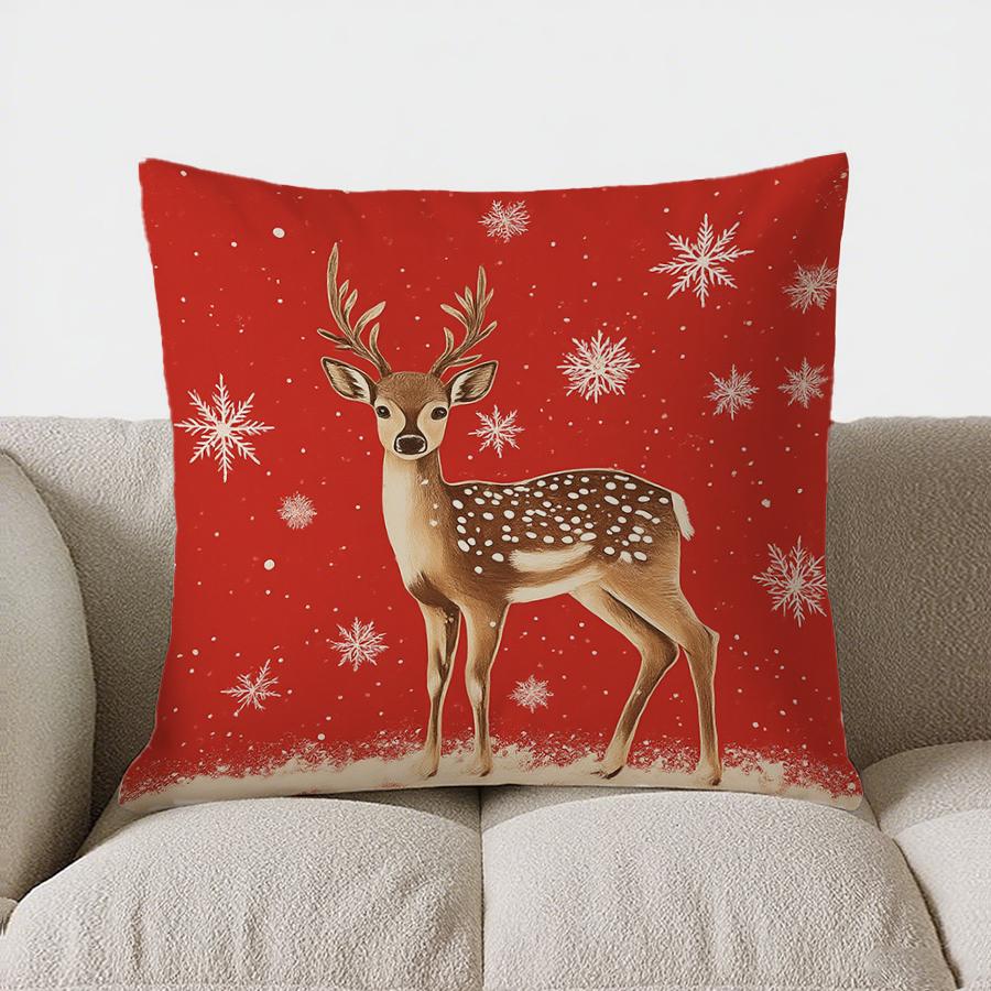 Home Decor Merry & Bright: Christmas Gift-Printed Pillow Pattern Cushion Cover Suitable For Sofa Bedroom Car Pillow Cover