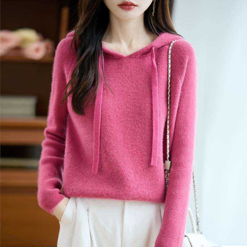 Women's cashmere sweater Qinghe cashmere 30% cashmere 70% wool autumn and winter pullover warm and fashionable