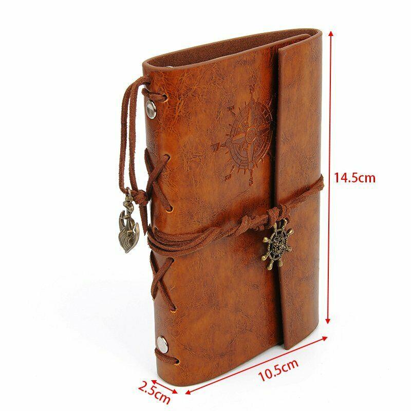 New A6 Vintage Pirate Ship Notebook Diary Leather Loose Leaf Book Travel Journal