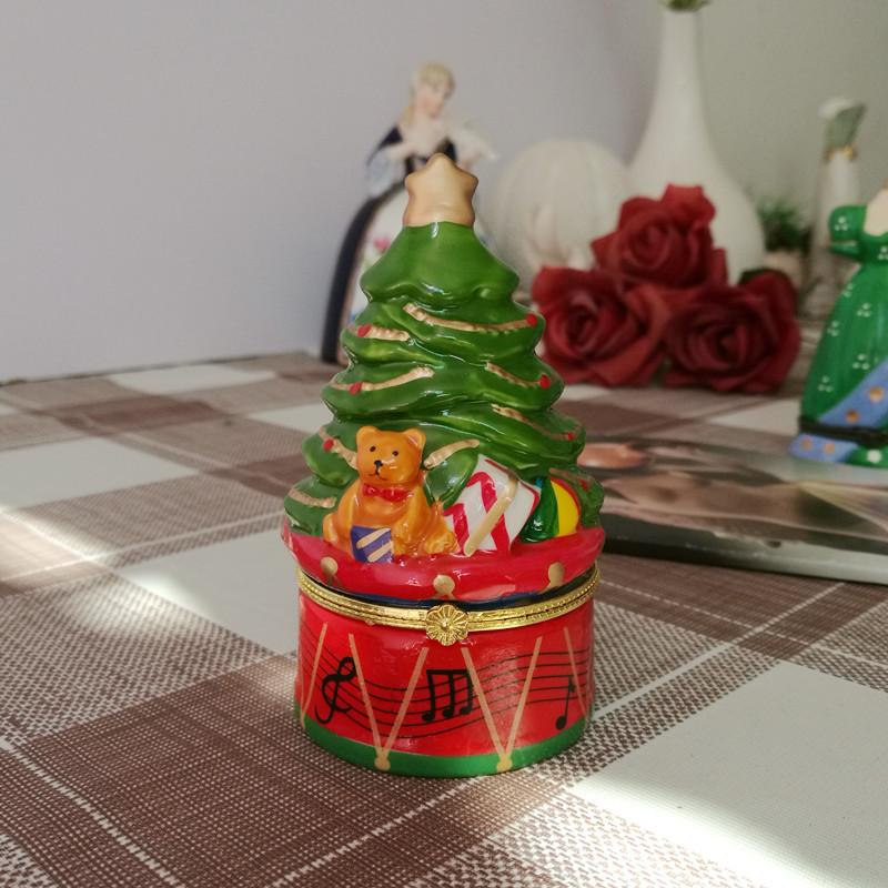 European and American Style Ceramic Handicraft Jewelry Box, Creative Home Furnishings Hand-painted Ceramic Storage Box