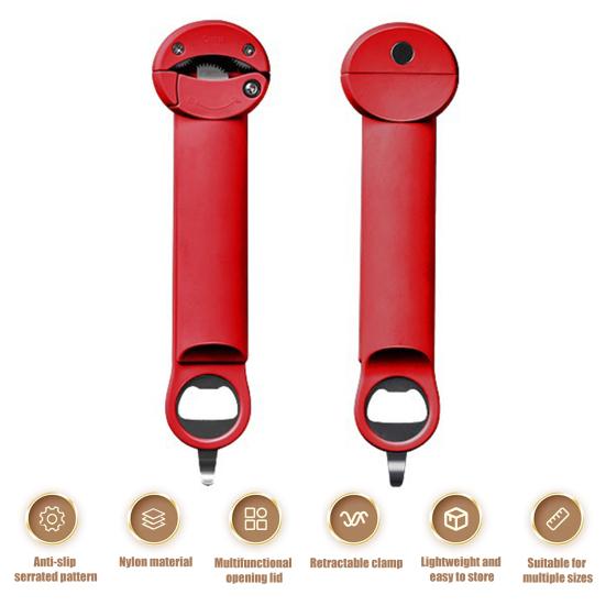 1Pc/2Pcs Beer Openers Retractable Design Adjustable Caliber Non-slip Sturdy Multifunctional Save Effort Magnetic Sucking Stainless Steel Jar