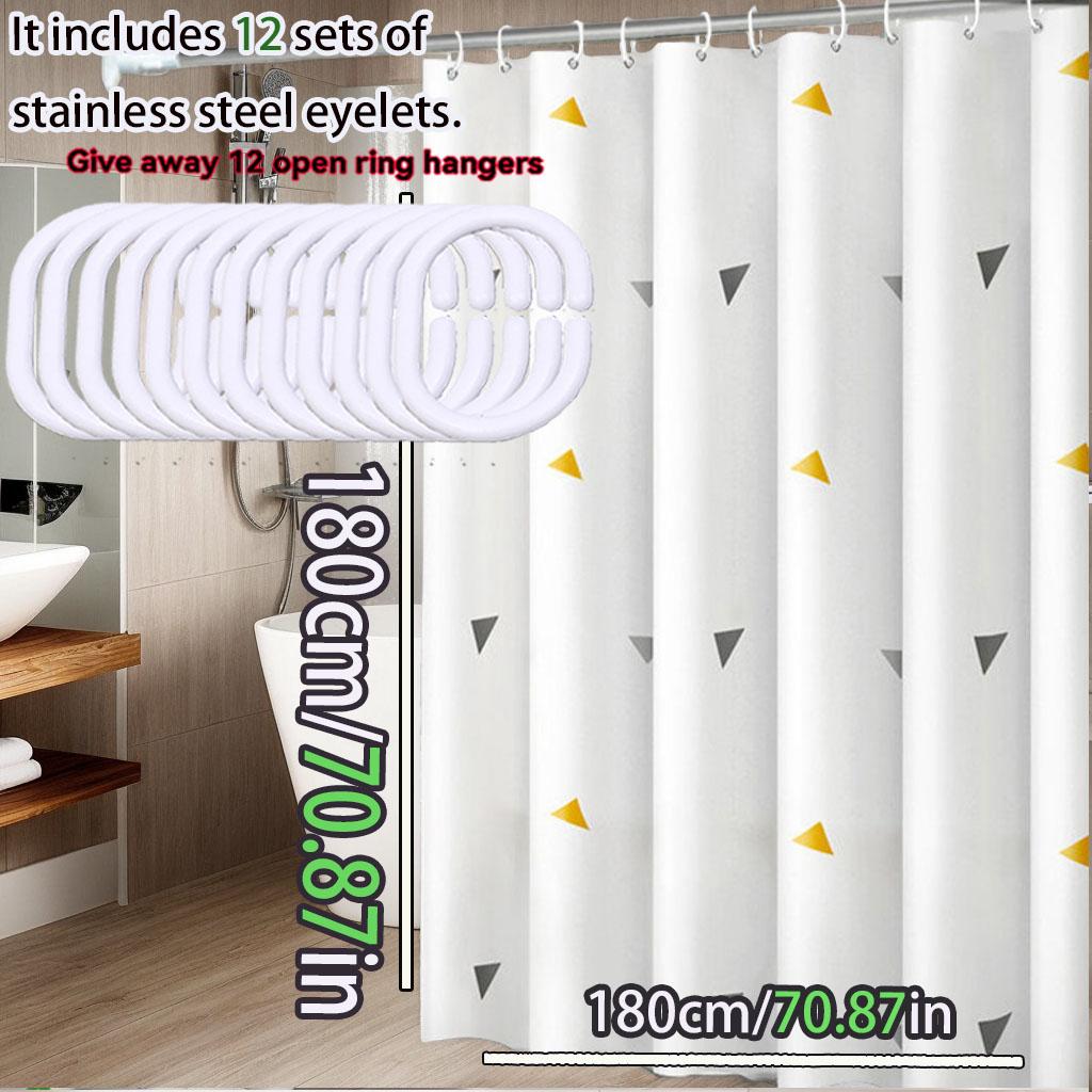 Žlutý trojúhelníkový vzor Jednoduchý Abstraktní Minimalistický Moderní Koupelna Oddělení mokrého a suchého Peva Materiál Voděodolná Sprchová závěs