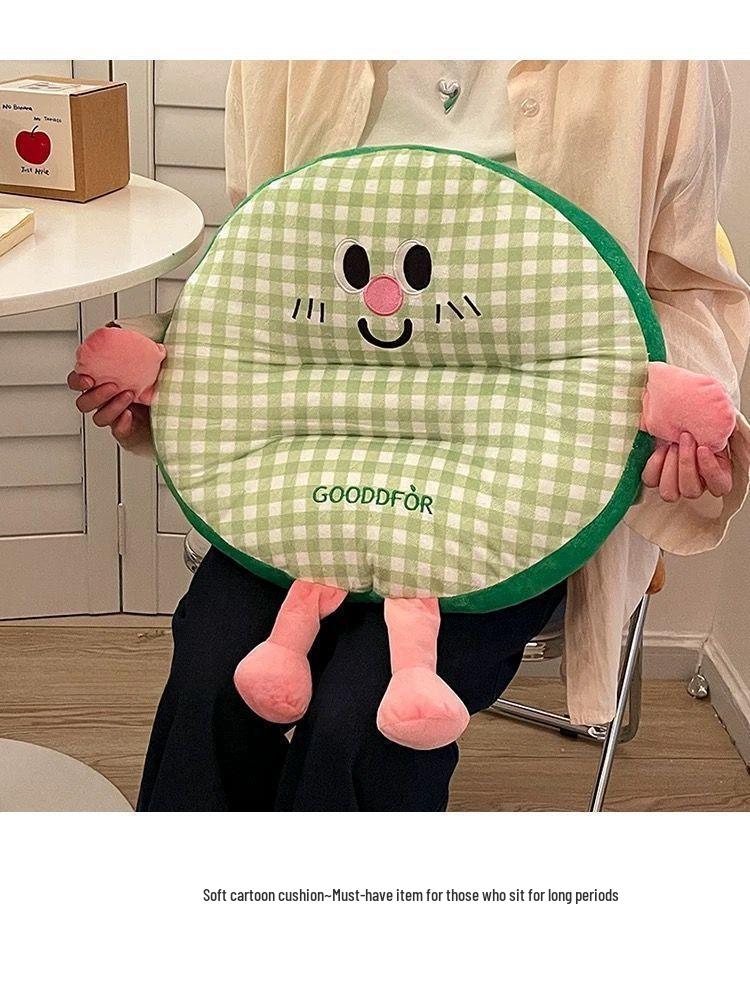 Cute Round Thick Seat Cushion & Backrest – Creative, High-Value Pad for Office Chairs & Dorms