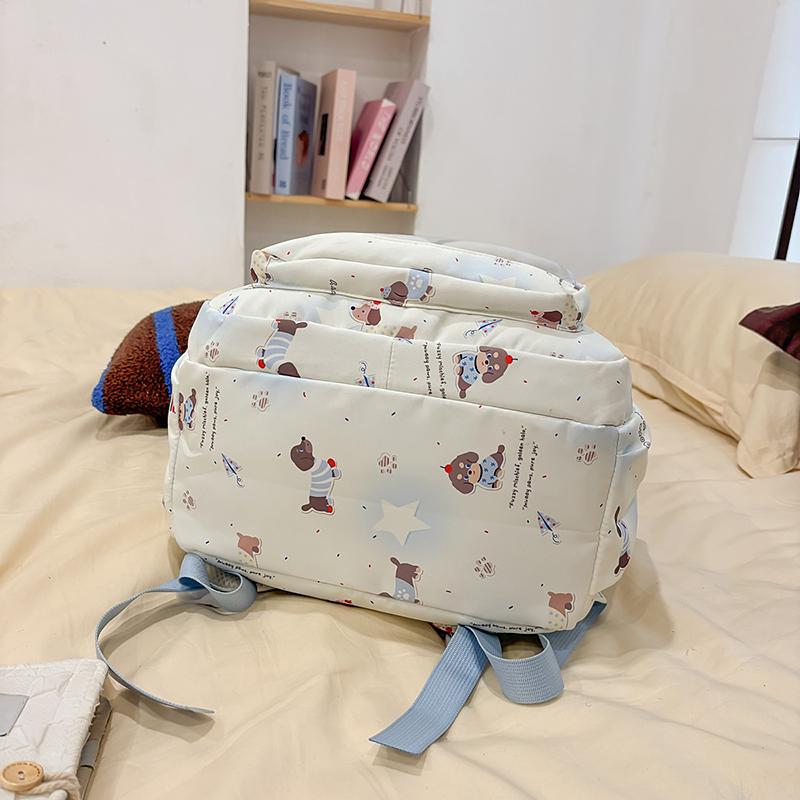 Large Capacity Student Schoolbag Puppy Printed Backpack Women's Lightweight Travel Backpack