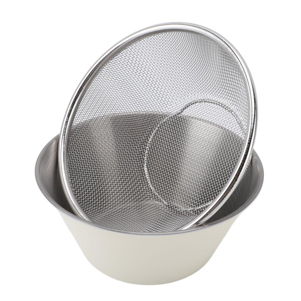 304 Stainless Steel Colander with Mixing Bowl Portable Kitchen Microporous Strainer for Washing