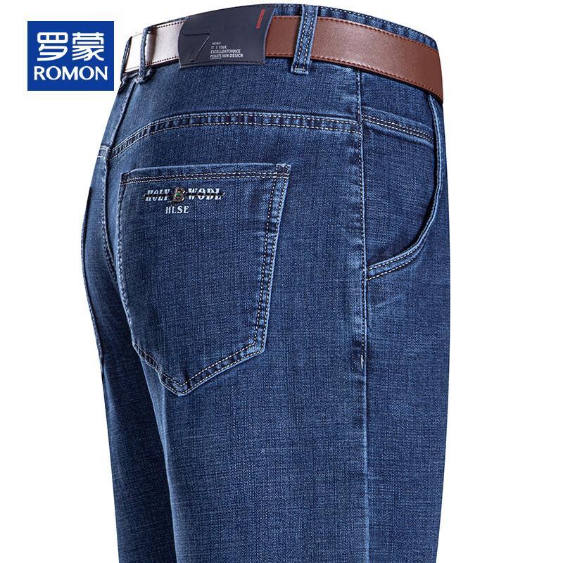 

ROMON Men s Loose Straight-Leg Thick Autumn/Winter Jeans 40
