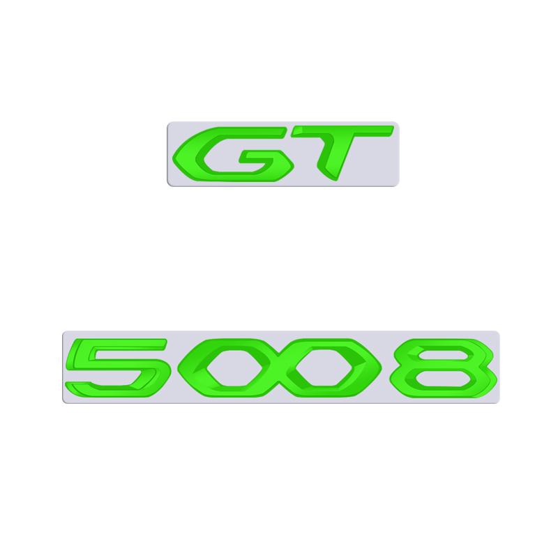 SQOB1 For Peugeot 5008 GT Car 3D Metal Letters Logo Badge Decals Sticker Car Auto Rear Trunk Alphabet Emblem Styling Stickers