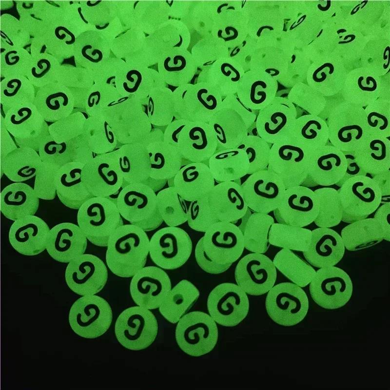 100-500PCS Acrylic Luminous A-Z 26Letter Beads Loose Spacer Alphabet Beads For Jewelry Making DIY Charms Bracelet Necklace