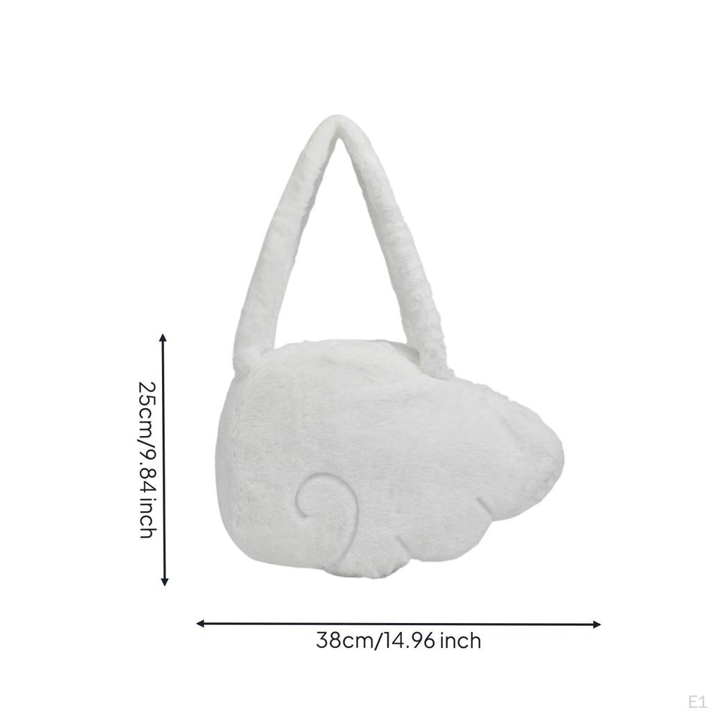 Wing Bag Fuzzy Shoulder Cute Material Handbag for Girls, Teens, Photoshoots, Daily