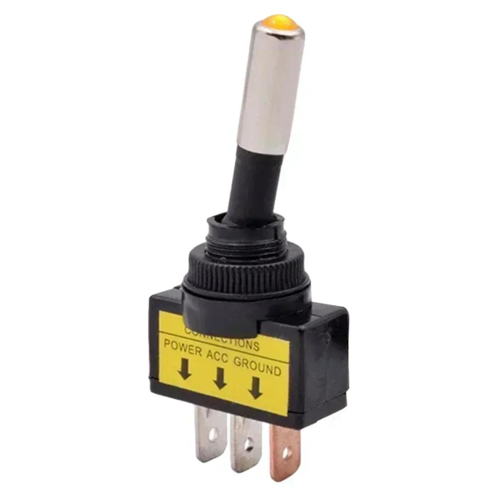 LED Illuminated 12mm Toggle Switch SPST 2 Position 12V 20A for Automotive Self Locking Switch for Appliance Use