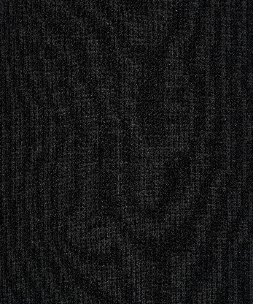 PEACE MAKER Flower Off-Shoulder Waffle Ls (Black)