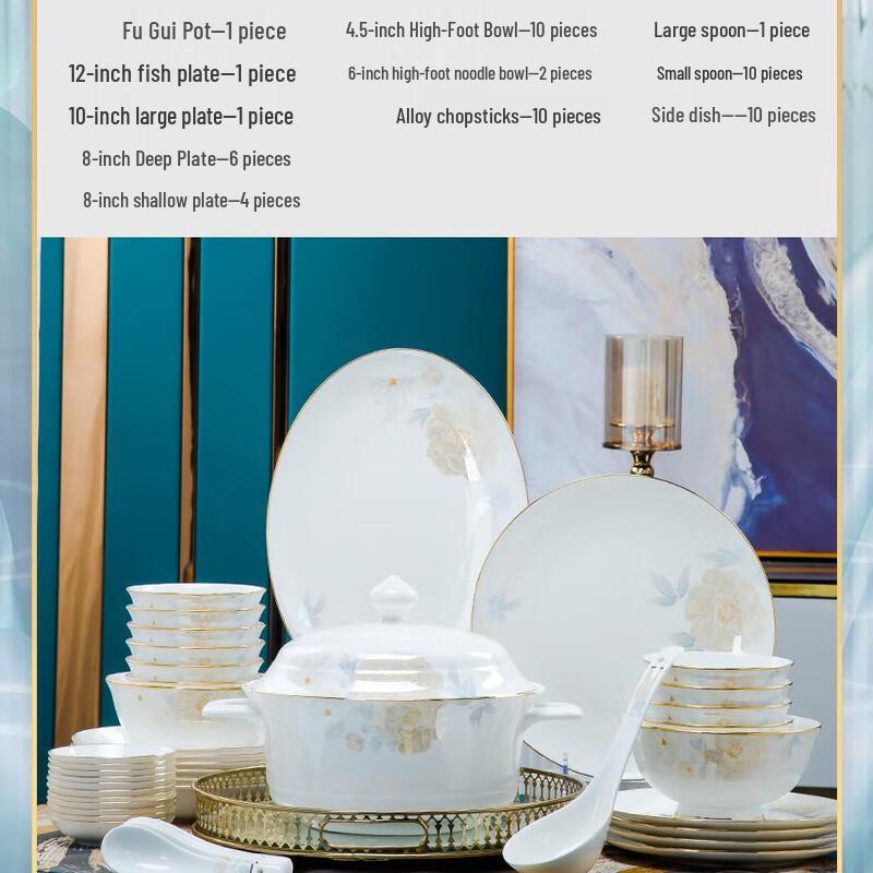 Naijiang Jingdezhen Ceramic Dinnerware Set