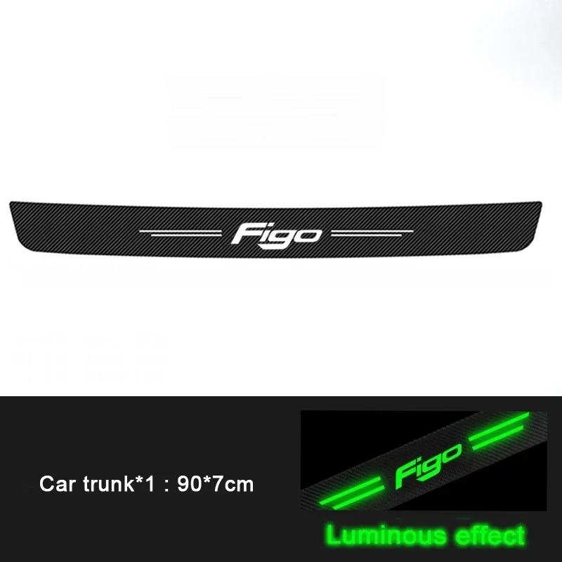 For Ford FIGO Luminous Door Threshold Stickers Scuff Scratch Car Door Threshold Protective Trunk Strips Anti kick Stickers