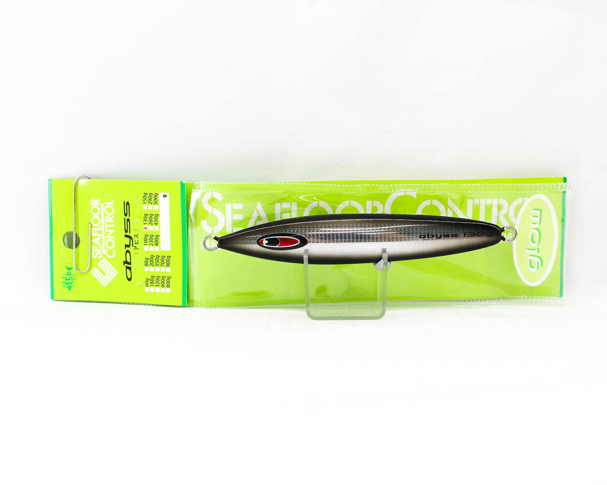 Seafloor Control Metal Jig Abyss 130 grams Silver Black Zebra Glow GR (9077)