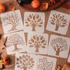 6 Pcs Tree Stencils Cartoon Leaf Stencils Hollow Out Drawing Templates for DIY Projects Reusable Painting Template