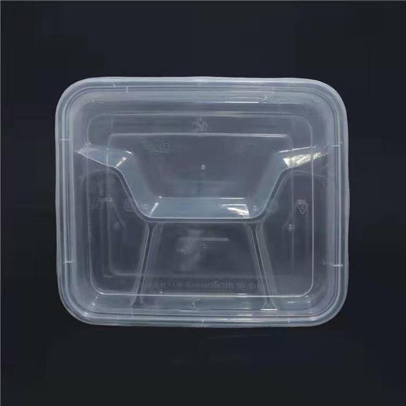JingJingRS Disposable 2-Compartment Plastic Food Containers