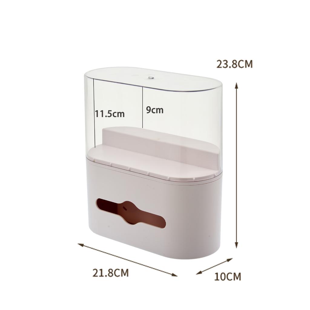 Novelty Tissue Box Organizer with Figurine Display Acrylic Transparent Storage Box for Labubu Tissue Dispenser for Desk Decor
