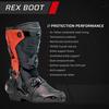 Sidi REX Motorcycle Boots, Black x Red, EU Size 41/25.8cm (equivalent to 25.5cm-26.0cm)