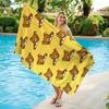 Toalla de Playa con Estampado Integral R-Rilakkuma, Linda Toalla Amarilla de Secado Rápido, para Piscina, Viajes, Camping y Uso Diario