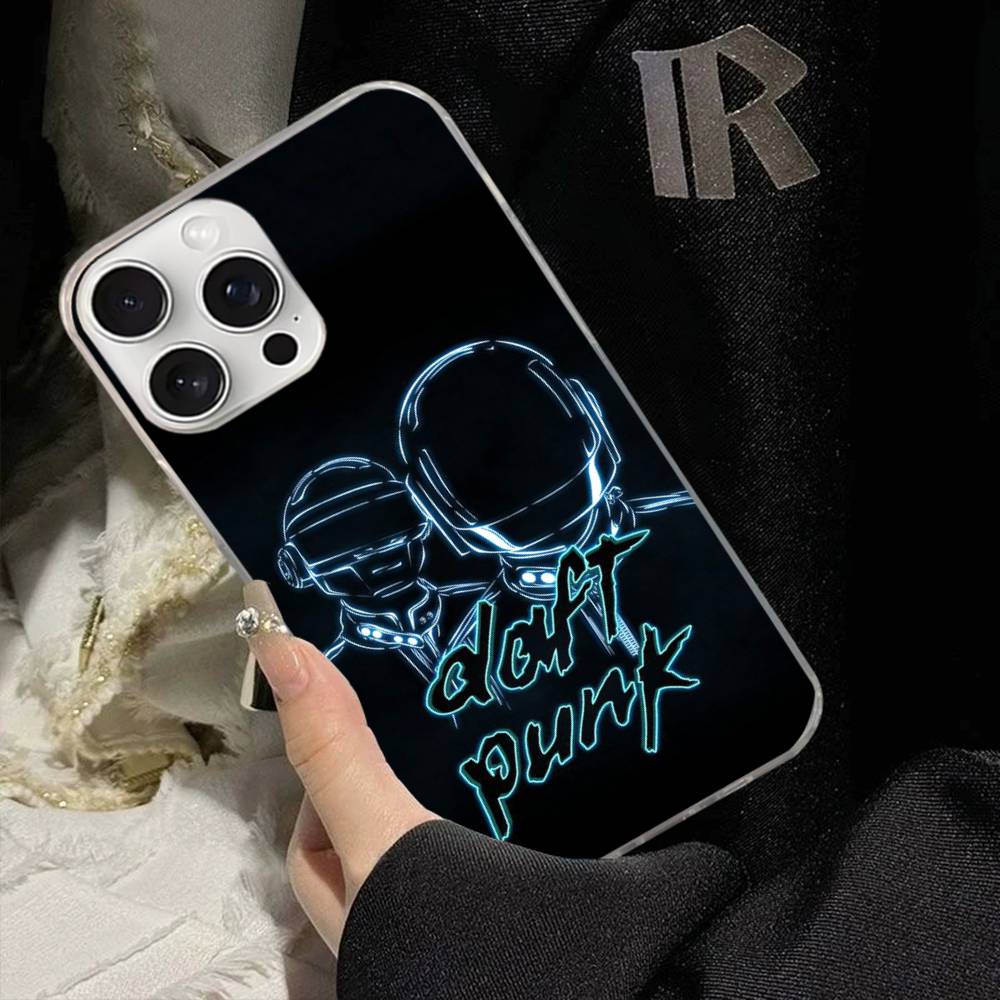Coque de téléphone D-Daft Punk Band France Pour IPhone 17 16 15 14 13 12 11 Pro Max Plus Couverture Ondes d'Eau Aurore
