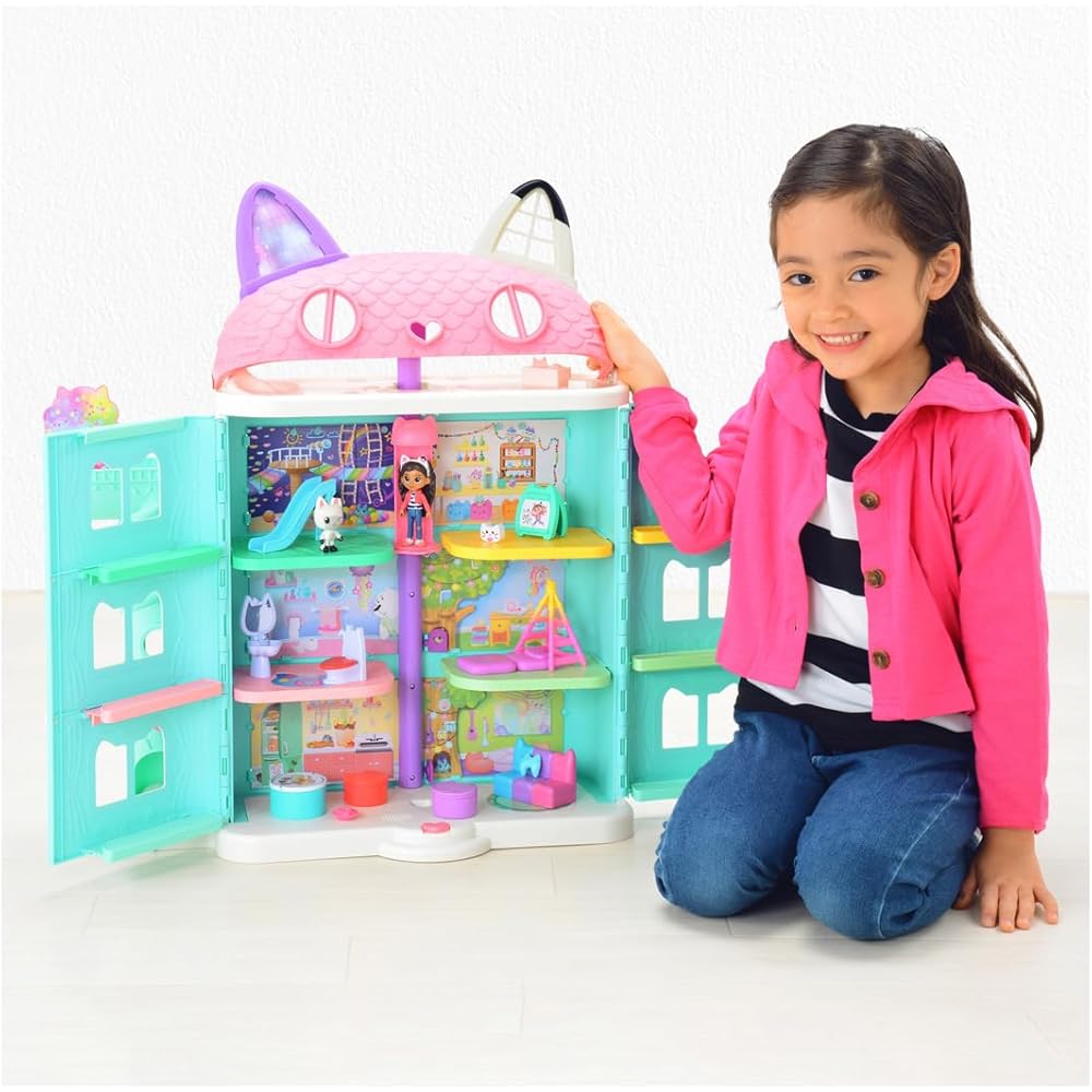 Gaby Dollhouse Large Cat House Playset with Accessories for Kids