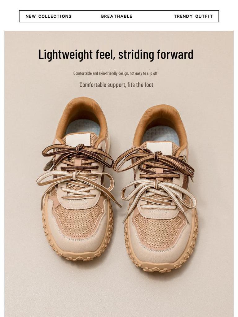 2025 Dames Retro Forrest Gump Høydeøkende Treningssko med Doble Lisser for Vår & Høst