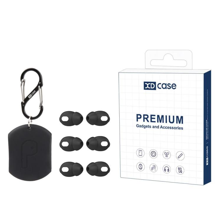 

XDcase 3 Pairs Silicone Cover Ear Caps with Storage Case & Carabiner For AirPods 4 чорний