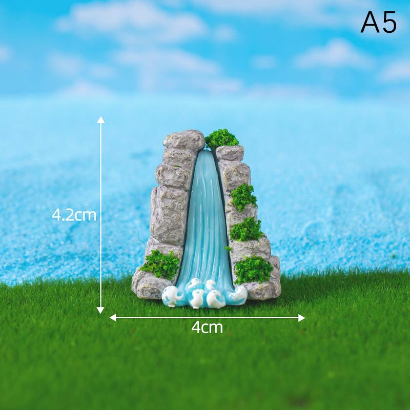 Figurines Miniatures Imitation Fake Mountain Waterfalls Micro Landscape Ornaments For Home Decorations DIY Desk Accessories