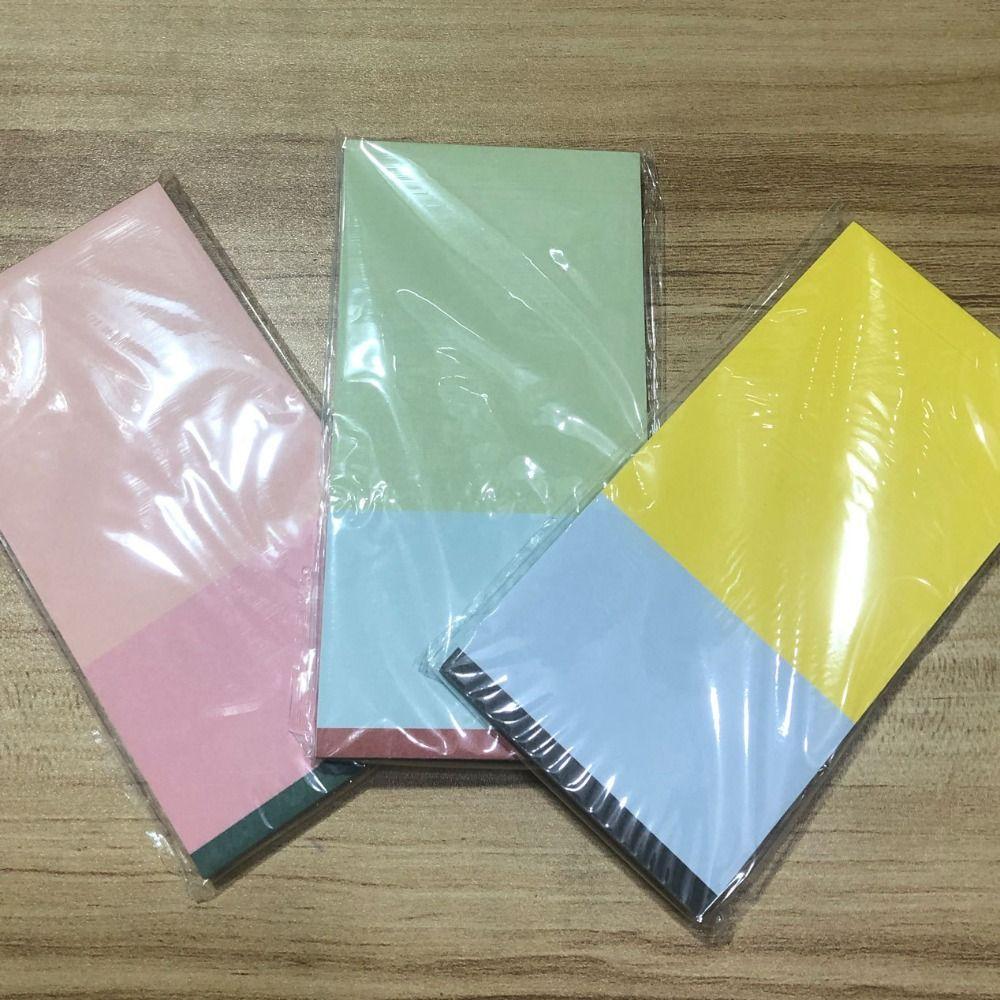 50/100Sheets Color-blocking Writing Notepad Long Style Message Paper Korean Memo Pad School Office