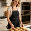 Polyester Cotton Apron Waterproof Kitchen with Pockets, Chef Cooking for Men Women, Comfortable Cross Back Work Barista, Gardening, Painting Craft
