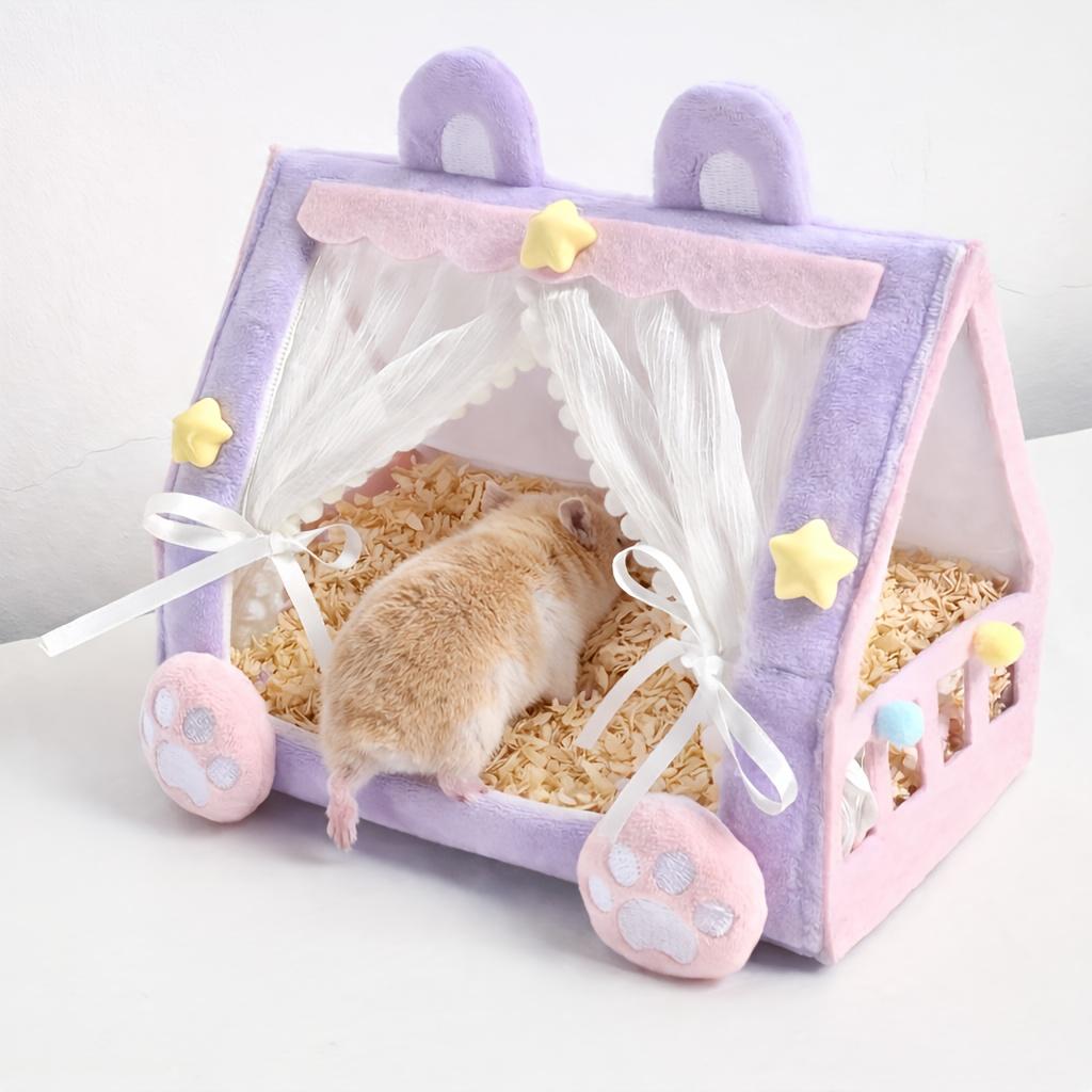1PCS Cute Hamster Shelter Bed Soft Enclosed Pet Sleeping House