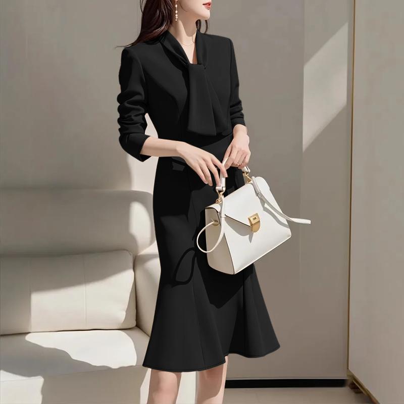 ZANZEA Women Elegant Casual Round Neck Long Sleeve Dress