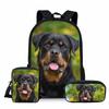 Trendy Popular Novelty Dog 3D Print 3pcs/Set Pupil School Bags Laptop Daypack Backpack Inclined Shoulder Bag Pencil Case