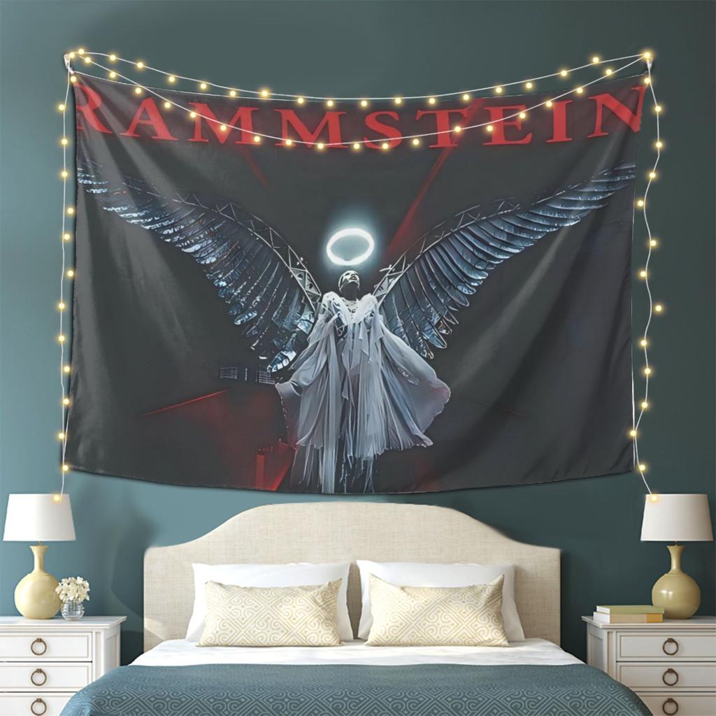 Rammstein Angel Tapestry - Dark and Dramatic Design, Gift for Home and Dormitory, Fashionable and Unique Wall Decorations