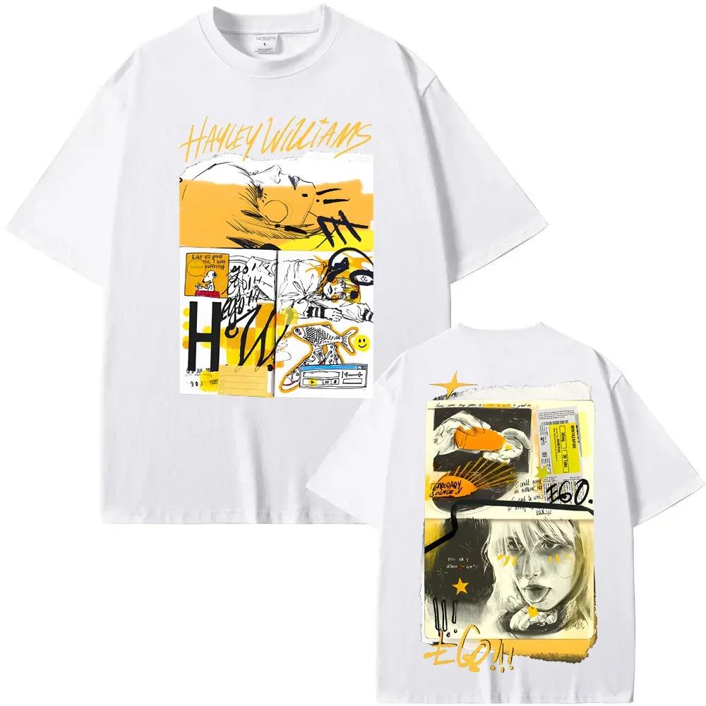 

2026Ego Черная футболка В том же стиле, что у Хейли Уильямс, Унисекс, Летняя футболка, С коротким рукавом, Женская_мужская, Хлопковая футболка, Круглый вырез, Удобные футболки 4XL