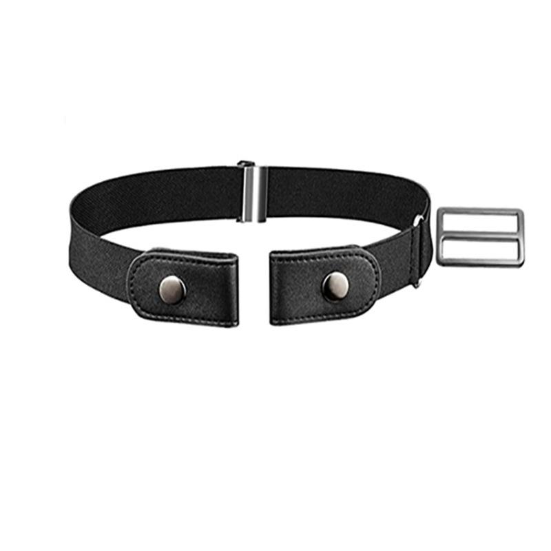 Эластичный невидимый ремень Мужской и женский ленивый эластичный брючный ремень ремень с металлической пряжкой чёрный