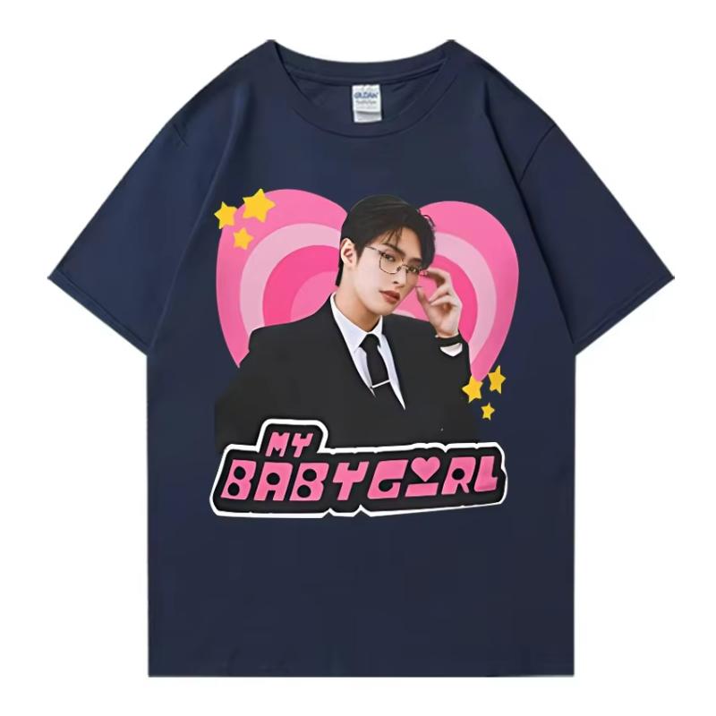 2025 Ateez Mingi Brille T-Shirt Damen Baumwolle Rapper Street Hip Hop Kurzarm Sommer Mode Tops Unisex Lockeres T-Shirt Tops