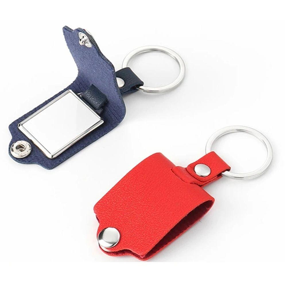 Photo Frame Key Chains PU Leather Car Key Ring Couples Friends Gifts Photo Keyring  Christmas