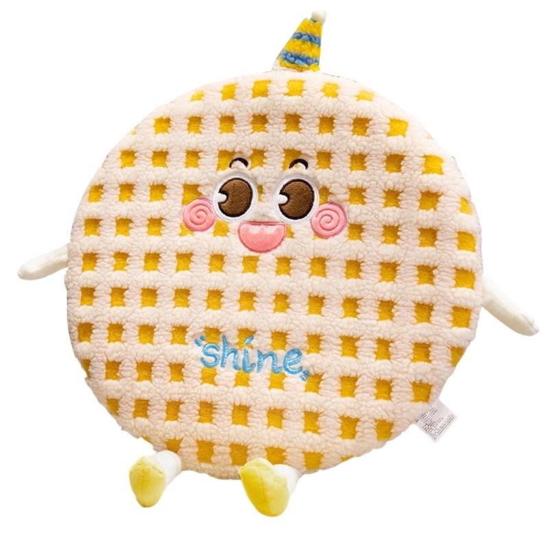 

Cartoon Pattern Lamb Wool Seat Pad High Density Foam Cores Nonslip Bottom Desk Chair Cushion for Home Office Accessory жёлтый