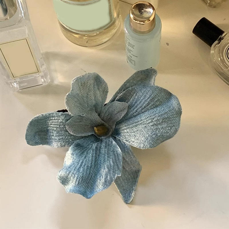 Flower Grasp Clip Bohemian Orchid Side Clip Simulation Flower Seaside Hairpin Flower Headwear Hair Clips Garment Accessories