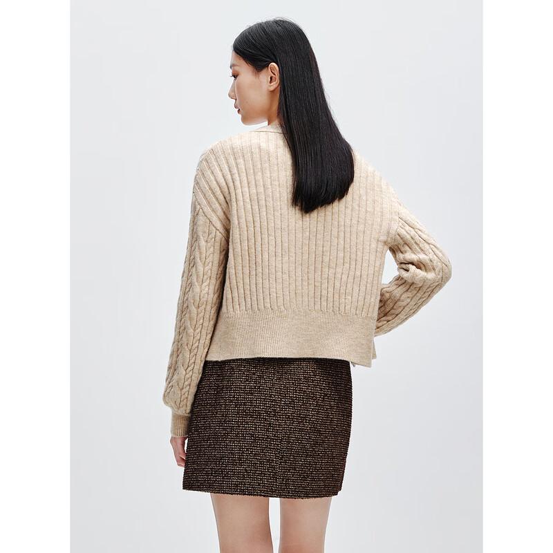 PEACEBIRD Women's Soft Cable Knit V-Neck Cardigan