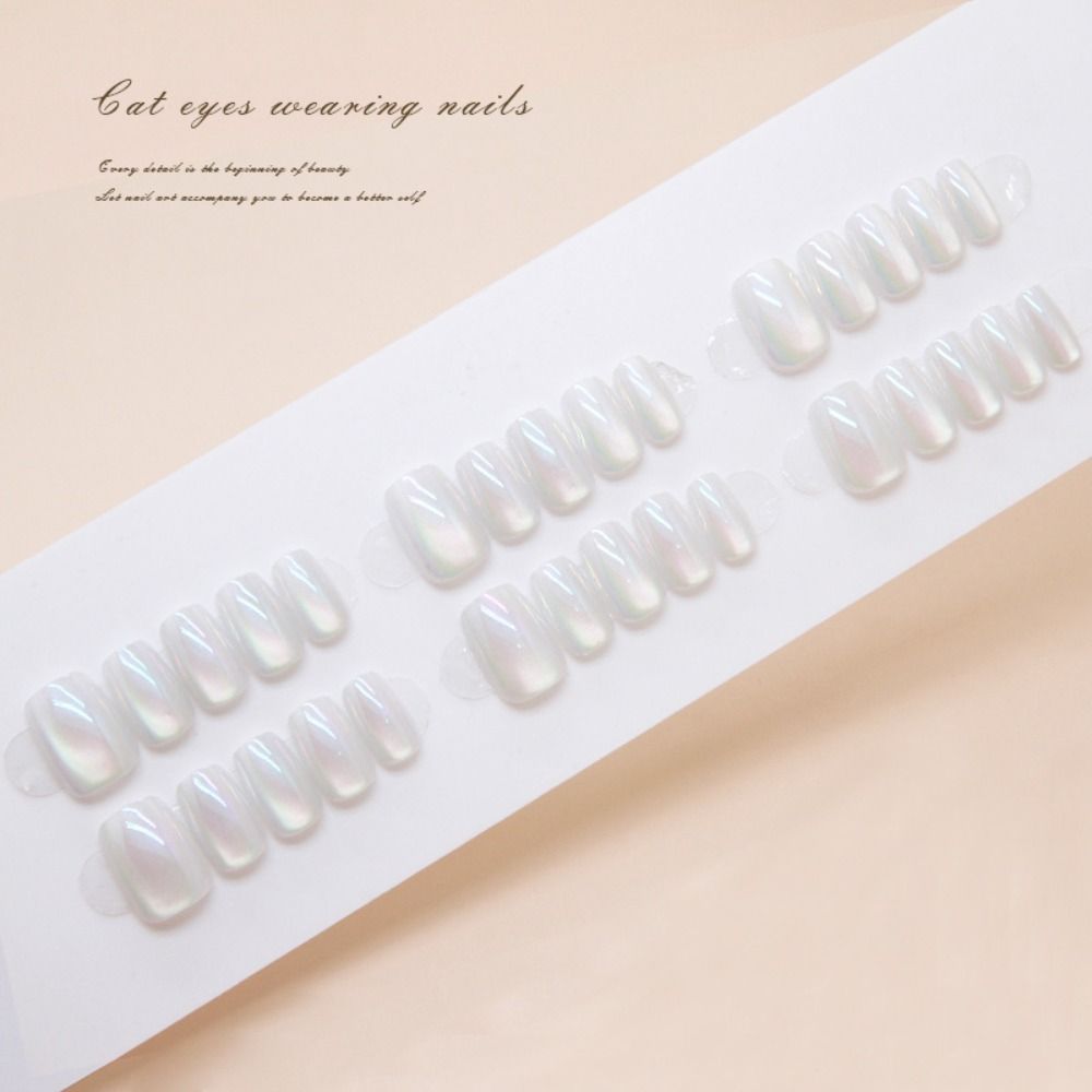 French Fake Nials Long Square Nail Tips Fashion Press On Nails  Women Girls